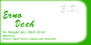 erno dech business card